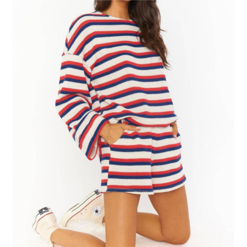 Show Me Your Mumu daytime pullover in patriot stripe knit