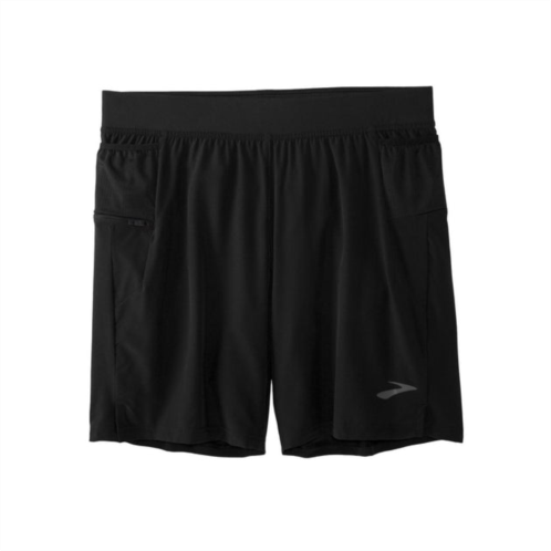 BROOKS mens sherpa 7 2-in-1 short in black