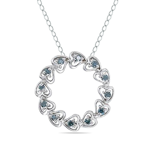 SSELECTS 1/4 carat tw diamond circle heart pendant in 10k