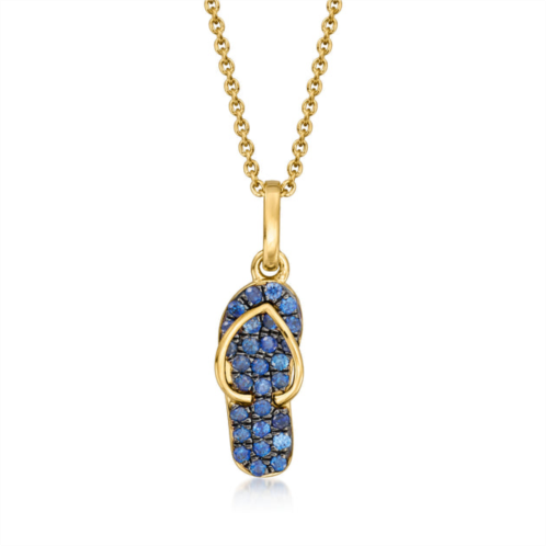 Ross-Simons sapphire flip-flop pendant necklace in 18kt gold over sterling