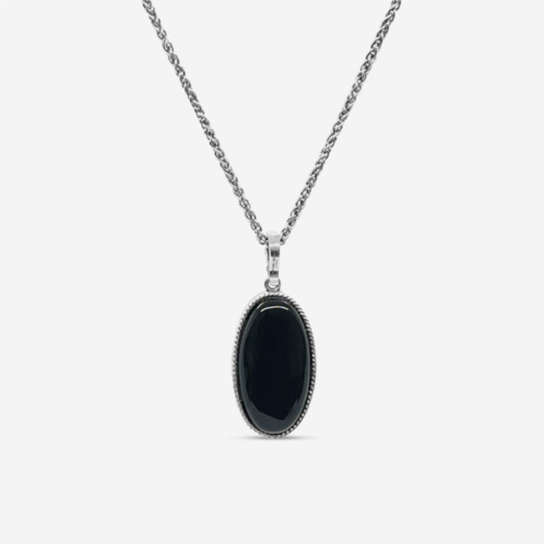 Stephen Dweck sterling silver, onyx reversible necklace sdp-14005