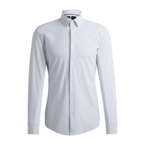 BOSS slim-fit shirt in printed performance-stretch material
