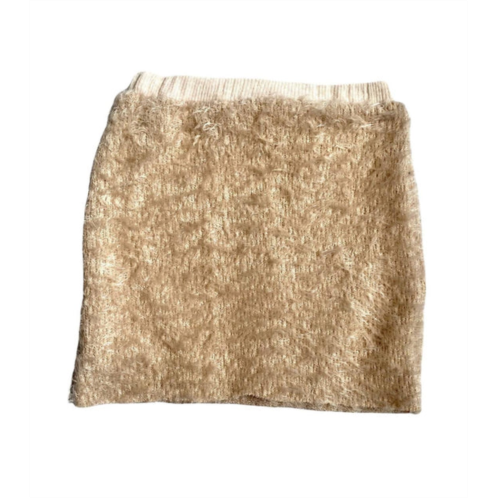 TRU LUV shaggy skirt in oatmeal