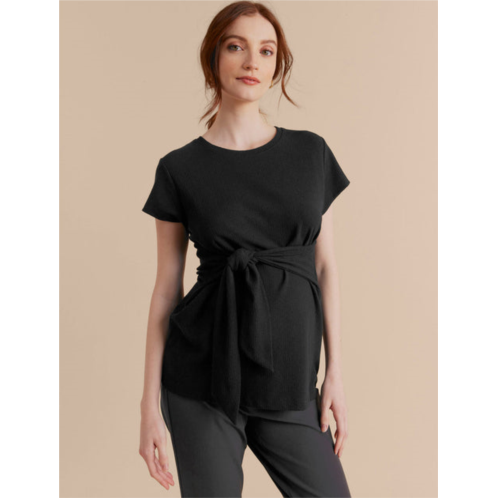 A Pea in the Pod tie front textured maternity top
