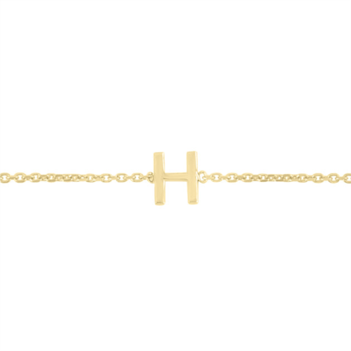 SSELECTS 14k solid yellow gold h mini initial bracelet
