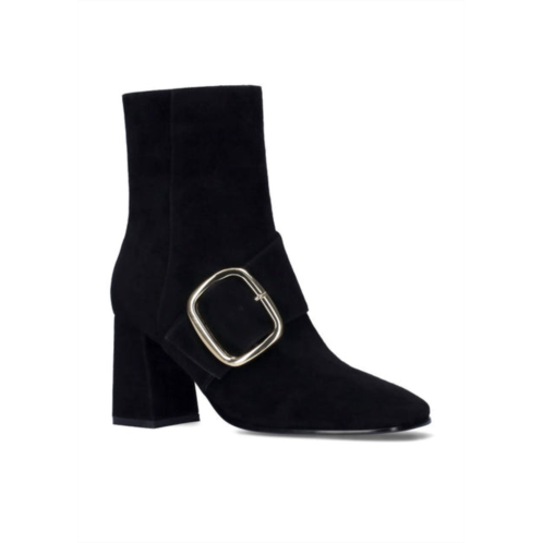 Bibi Lou womens lynn suede buckle boot in black