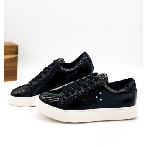 Corkys Footwear womens supernova sneaker in black patent