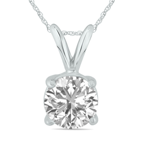 SSELECTS igi certified lab grown 1 1/10 carat diamond solitaire pendant in 14k white gold