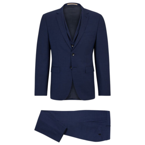 BOSS extra-slim-fit suit in patterned stretch wool