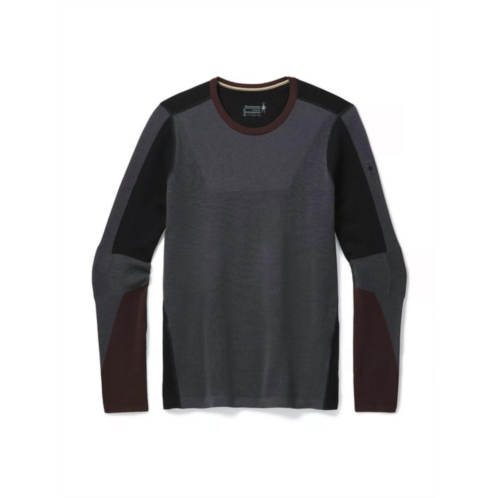Smartwool mens intraknit 250 thermal colorblock crew tee in forged iron