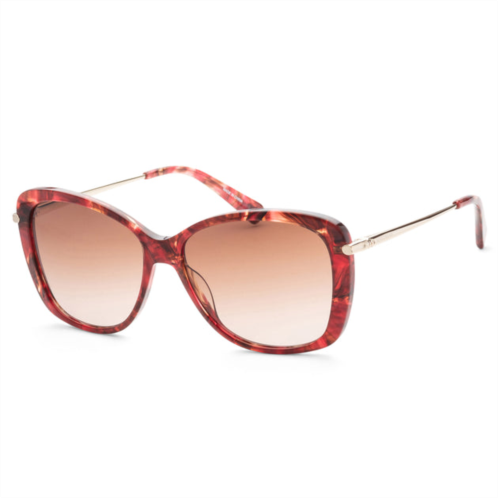 Longchamp womens 56mm marble brown red sunglasses