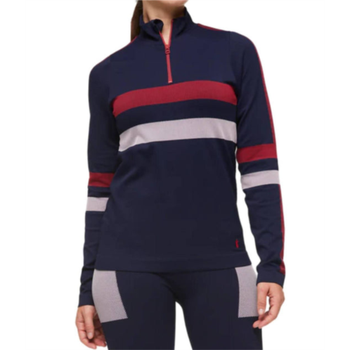 Cotopaxi seamless baselayer quarter-zip top in ink stripes