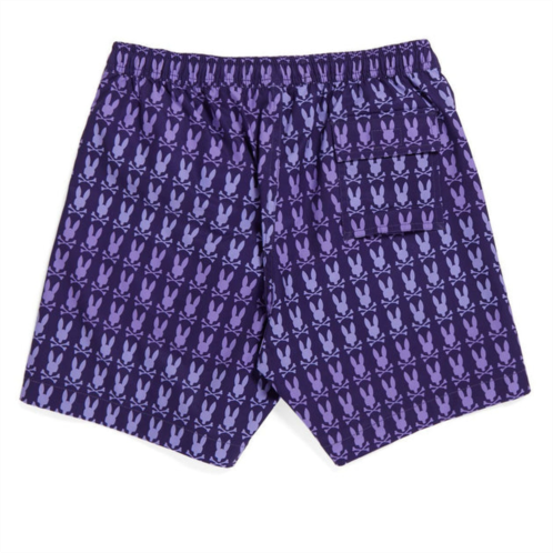 Psycho Bunny purple all over logo swim shorts