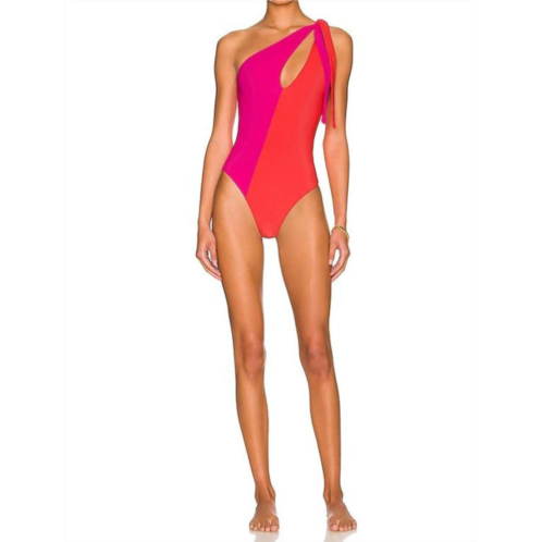 Beach Riot nia one piece in magenta coral