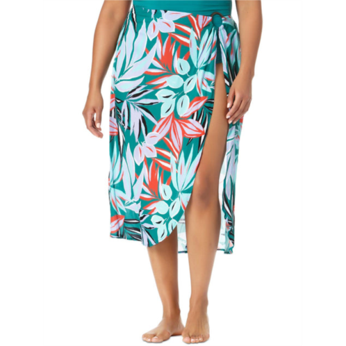 Anne Cole plus womens printed skirt cover-up