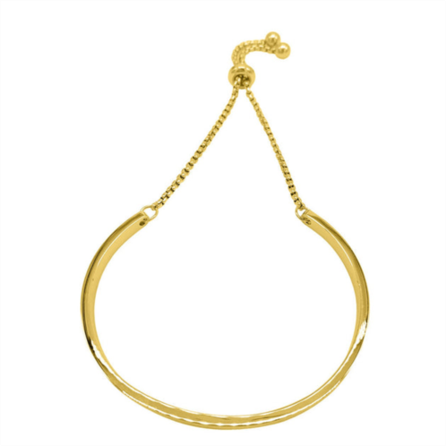 Adornia tarnish resistant 14k gold plated curved bar slider bracelet
