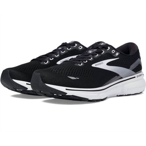 BROOKS womens ghost 15 running shoes ( b width ) in black/blackened pearl/white