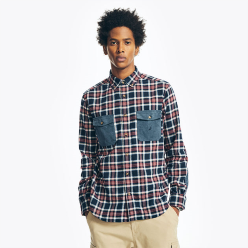 Nautica mens sustainably crafted flannel plaid shirt