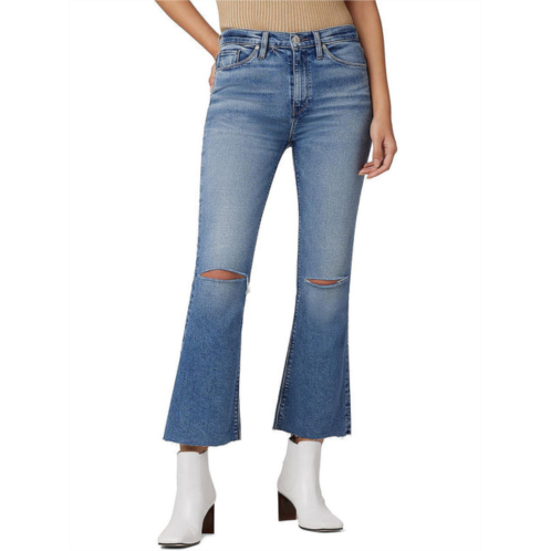 Hudson womens distressed ankle flare jeans