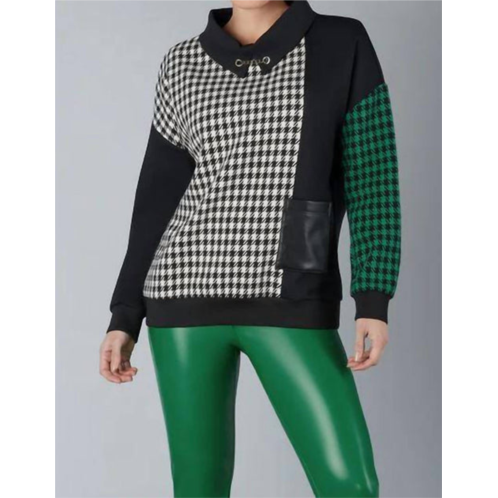 TRICOTTO houndstooth sweater in black