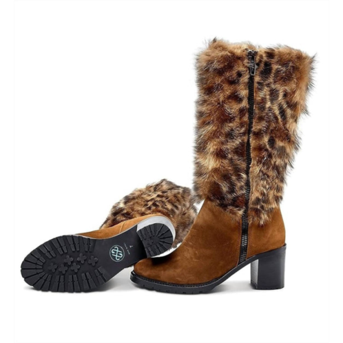 Ross & Snow rosina heeled boots in leopard