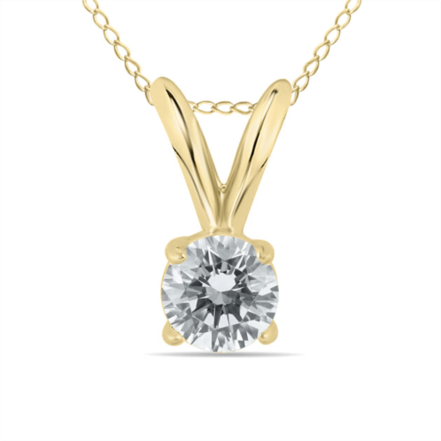 SSELECTS ags certified 1/5 carat round diamond solitaire pendant in 14k