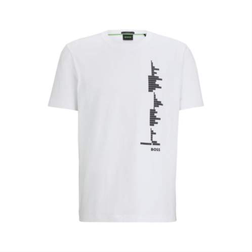 BOSS stretch-cotton t-shirt with decorative reflective artwork