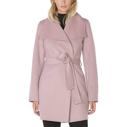 ELIE TAHARI wool wrap belted jacket coat in powder pink