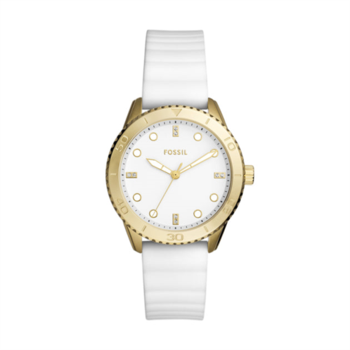 Fossil womens dayle three-hand, gold-tone stainless steel watch