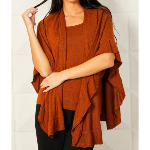 French kyss supersoft ruffle wrap in spice