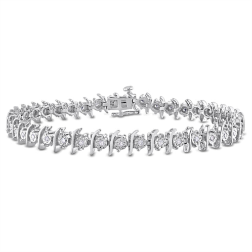 Mimi & Max 1/2ct tw diamond tennis bracelet in sterling silver