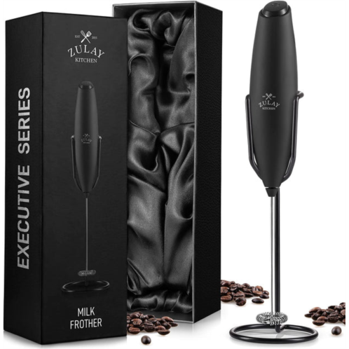Zulay Kitchen executive series ultra premium gift milk frother for coffee with improved stand
