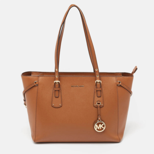 Michael Kors brown leather medium voyager tote