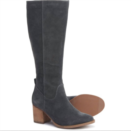 Blondo womens nikki heeled boot in dark grey suede