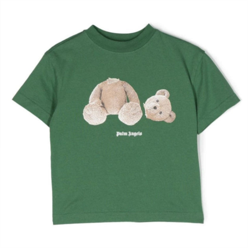 PALM ANGELS green teddy bear logo t-shirt