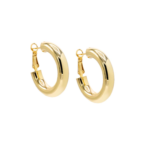 Adina Eden wide rounded hollow hoop earring