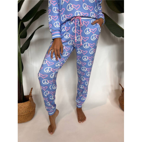 PJ Salvage peace and love jam pant in periwinkle