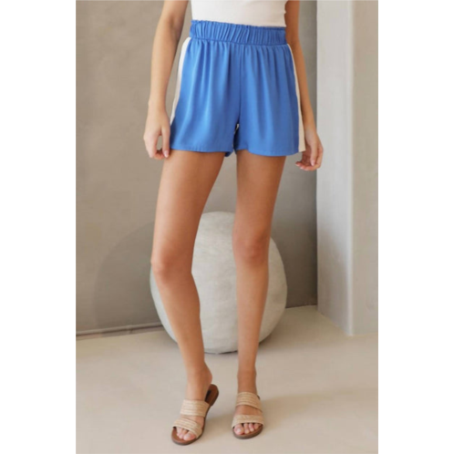 Tyche contrast band shorts in blue