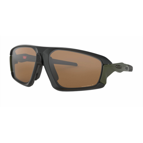 Oakley mens field jacket sunglasses in matte black/prizm tungsten polarized