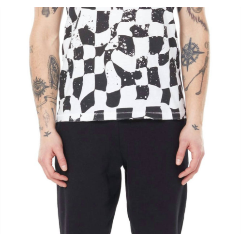 Eleven Paris knit checkered t-shirt in black