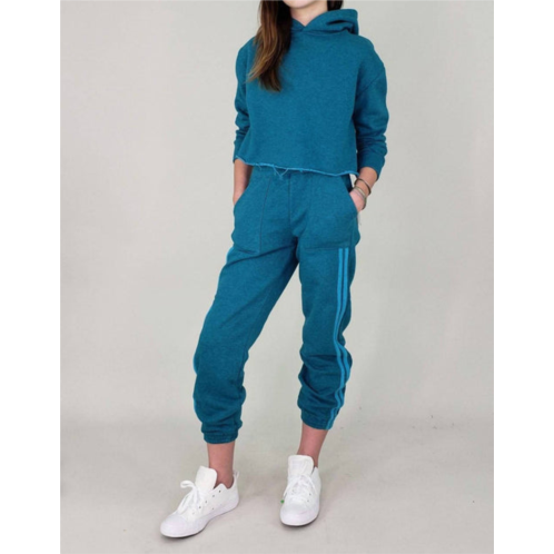 Tractr girls knit pocket joggers in teal