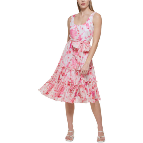 Calvin Klein womens chiffon floral midi dress