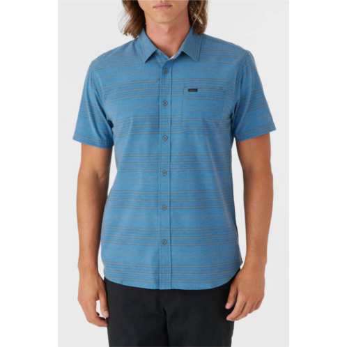 trvlr upf traverse stripe standard shirt in copen blue