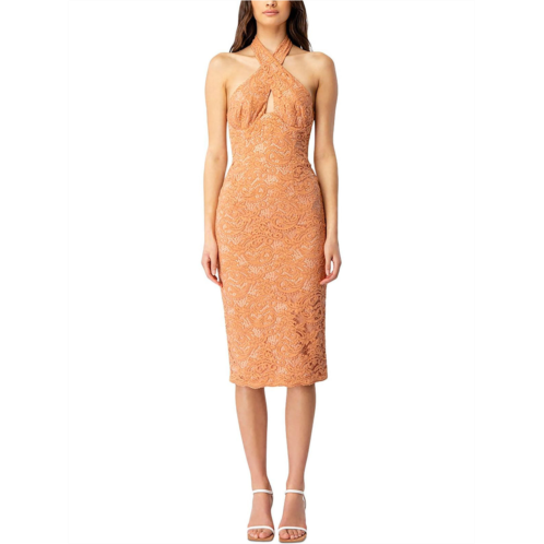 Bardot riviera womens lace halter cocktail and party dress