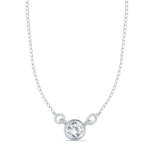 SSELECTS 1/2 ctw natural diamond bezel necklace in 14k