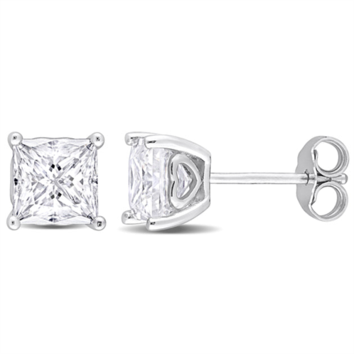 Mimi & Max 2 1/2ct dew square created moissanite stud earrings in sterling silver