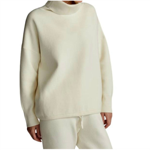 VARLEY cavendish rollneck knit sweatshirt in egret