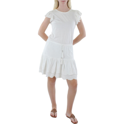POLO Ralph Lauren womens eyelet knee-length t-shirt dress
