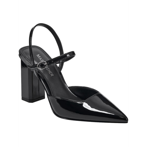Marc Fisher doster 2 womens faux leaher ankle strap block heels