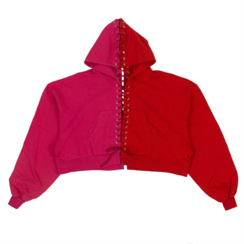 Unravel Project lace-up hoodie sweatshirt - fuchsia/red